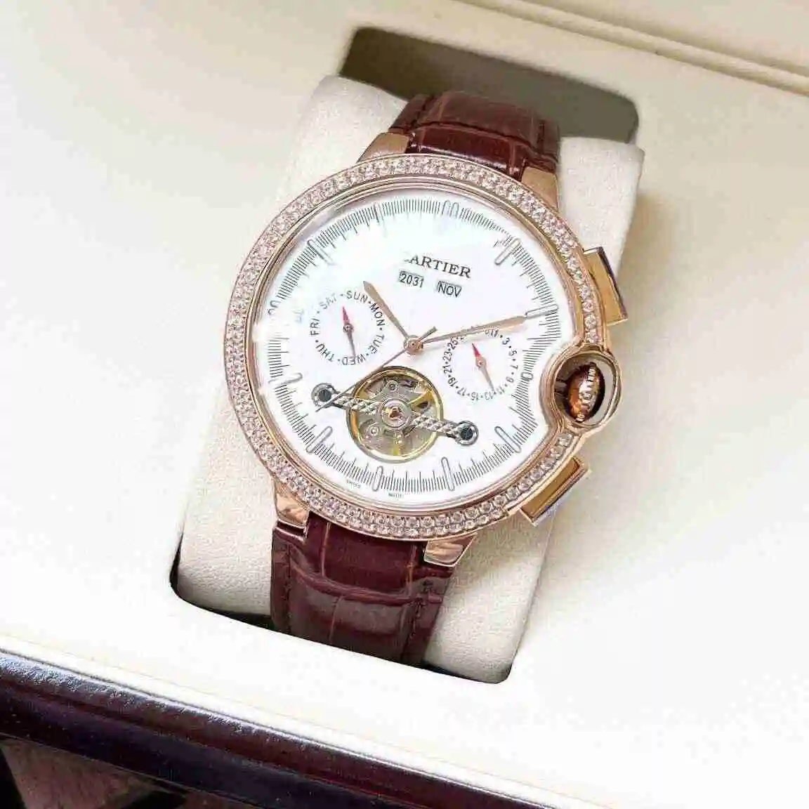General Watches Cartier Watch Men's Watch Paired with Original Fully Automatic Mechanical Movement Top Grade 316 Precision Steel Case with Mineral Super Strong Mirror Diameter 44mm KK06550 1 view 9