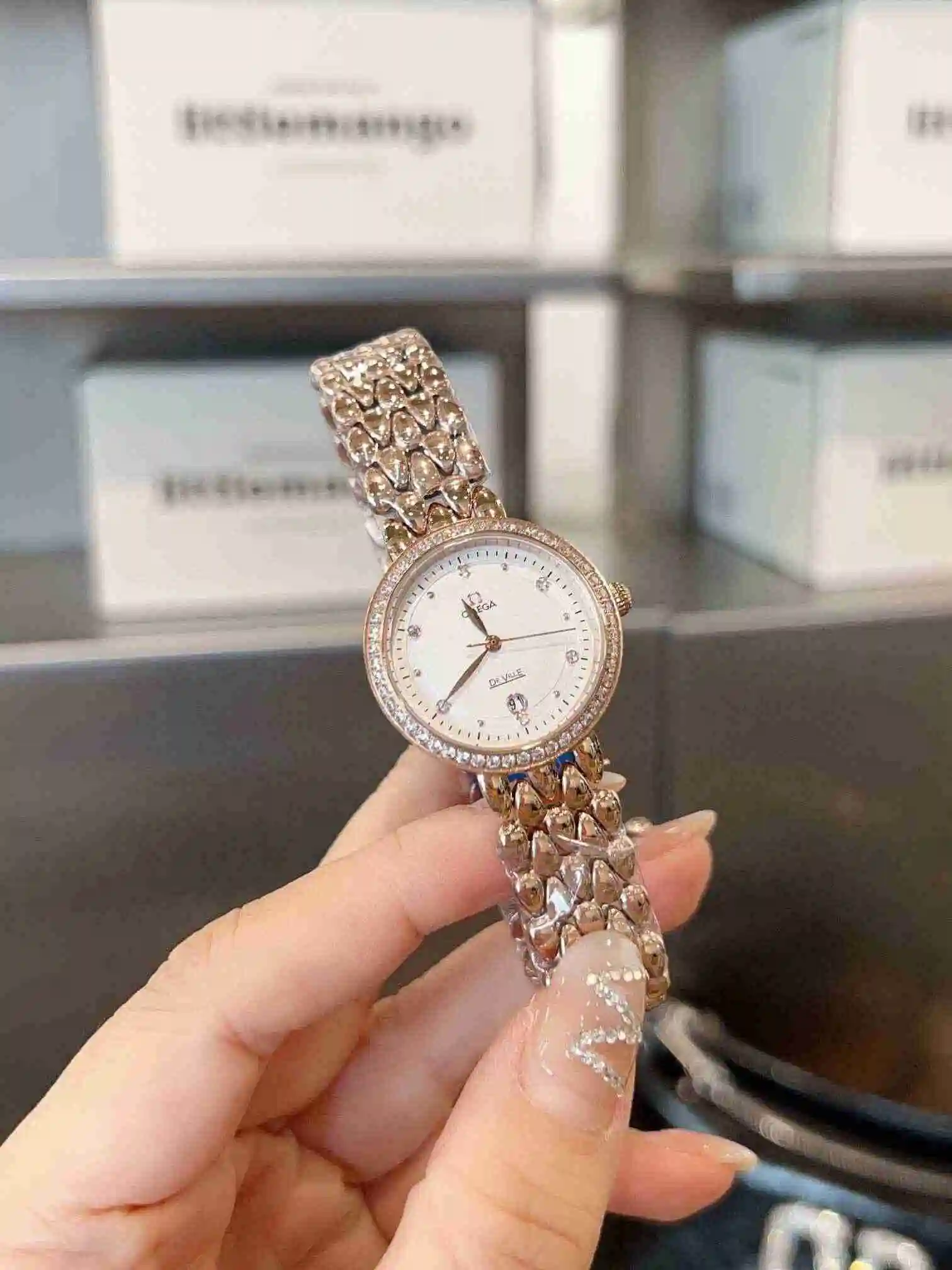 General Watches OMEGA Omega Watch Women's Watch Paired with Original Fully Automatic Mechanical Movement Top Grade 316 Precision Steel Case with Mineral Super Strong Mirror Diameter 28mm KK02750 1 view 8