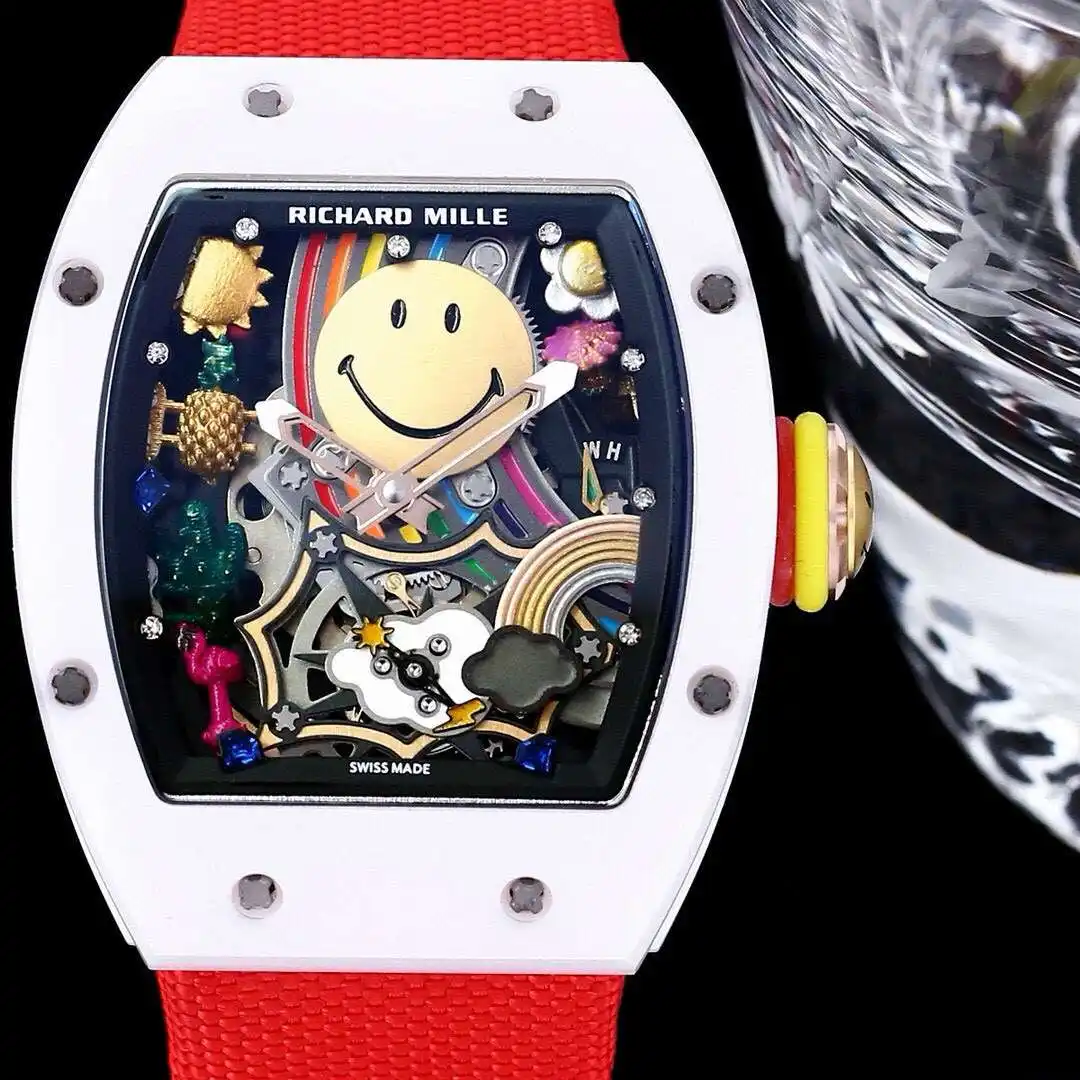 General Watches Richard Mille Richard @ Mill watch men's watch with original fully automatic mechanical movement top 316 stainless steel case strap mineral super mirror KK view 7