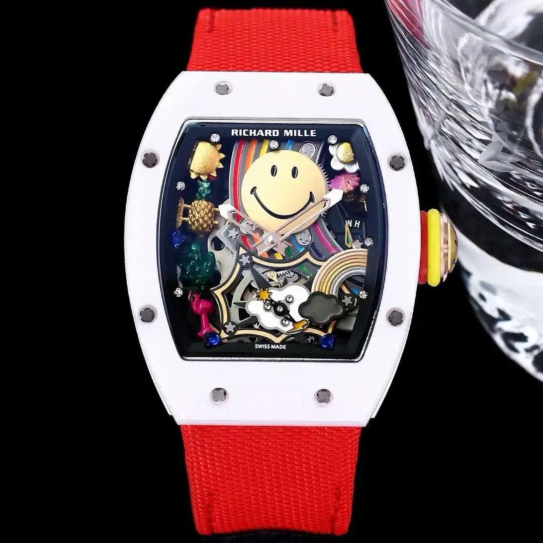 General Watches Richard Mille Richard @ Mill watch men's watch with original fully automatic mechanical movement top 316 stainless steel case strap mineral super mirror KK view 8