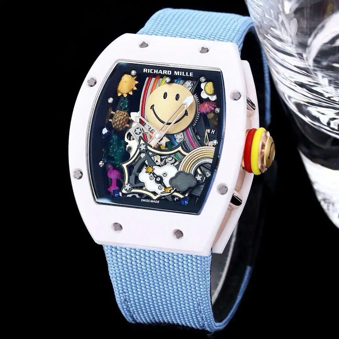 General Watches Richard Mille Richard @ Mill watch men's watch with original fully automatic mechanical movement top 316 stainless steel case strap mineral super mirror KK view 9