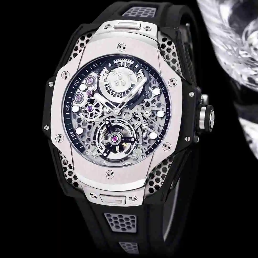 General Watches Hublot Yubo Watch Men's Watch Paired with Original Fully Automatic Mechanical Movement Top Grade 316 Precision Steel Case with Mineral Super Strong Mirror Diameter 44mm KK07500 view 6