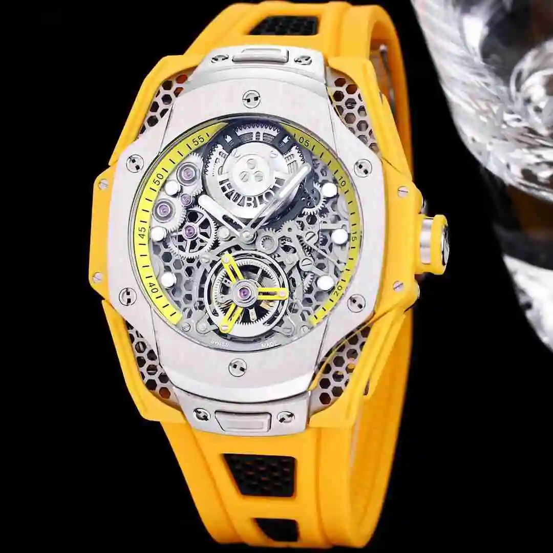 General Watches Hublot Yubo Watch Men's Watch Paired with Original Fully Automatic Mechanical Movement Top Grade 316 Precision Steel Case with Mineral Super Strong Mirror Diameter 44mm KK07500 view 9