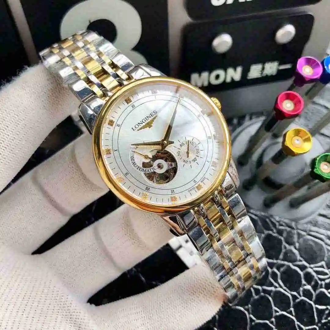 General Watches Longines Watch Men's Watch Paired with Original Fully Automatic Mechanical Movement Top Grade 316 Precision Steel Case with Mineral Super Strong Mirror Diameter 40mm KK ) view 5