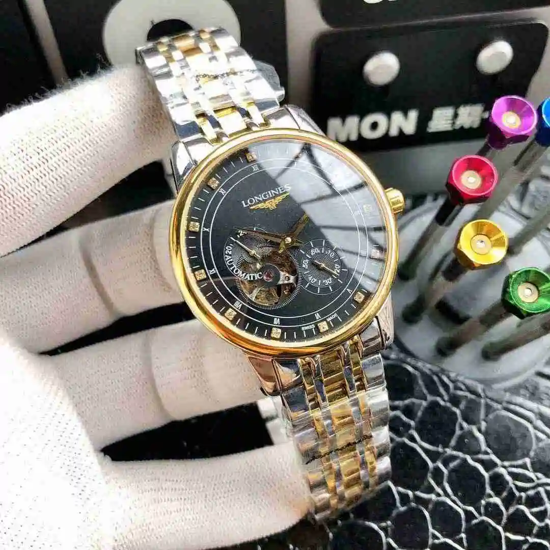 General Watches Longines Watch Men's Watch Paired with Original Fully Automatic Mechanical Movement Top Grade 316 Precision Steel Case with Mineral Super Strong Mirror Diameter 40mm KK ) view 6