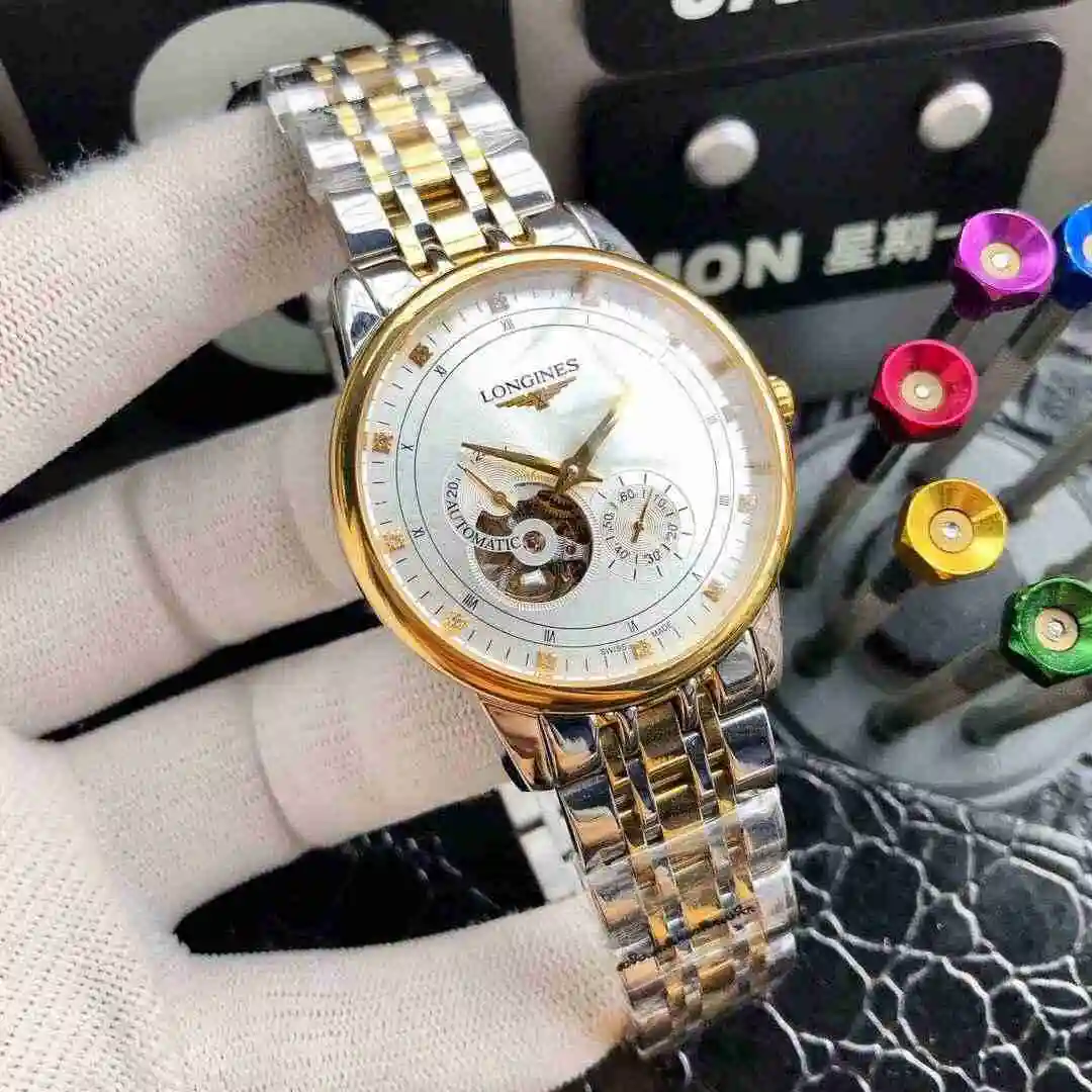 General Watches Longines Watch Men's Watch Paired with Original Fully Automatic Mechanical Movement Top Grade 316 Precision Steel Case with Mineral Super Strong Mirror Diameter 40mm KK ) view 7