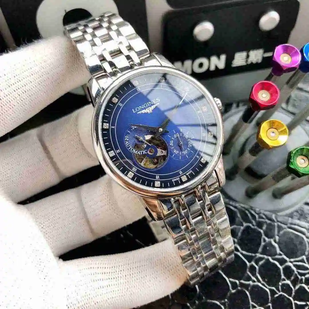 General Watches Longines Watch Men's Watch Paired with Original Fully Automatic Mechanical Movement Top Grade 316 Precision Steel Case with Mineral Super Strong Mirror Diameter 40mm KK ) view 8