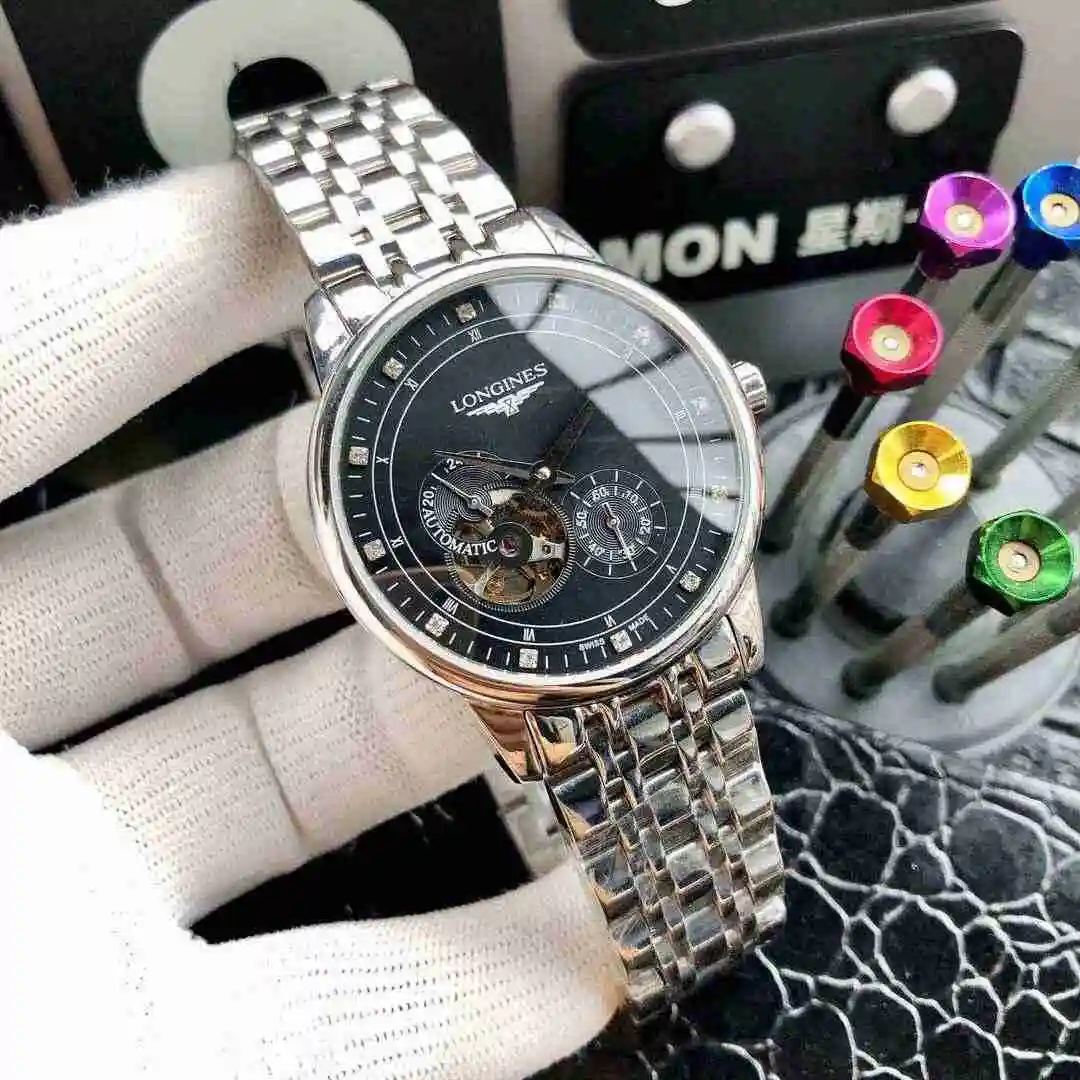 General Watches Longines Watch Men's Watch Paired with Original Fully Automatic Mechanical Movement Top Grade 316 Precision Steel Case with Mineral Super Strong Mirror Diameter 40mm KK ) view 9