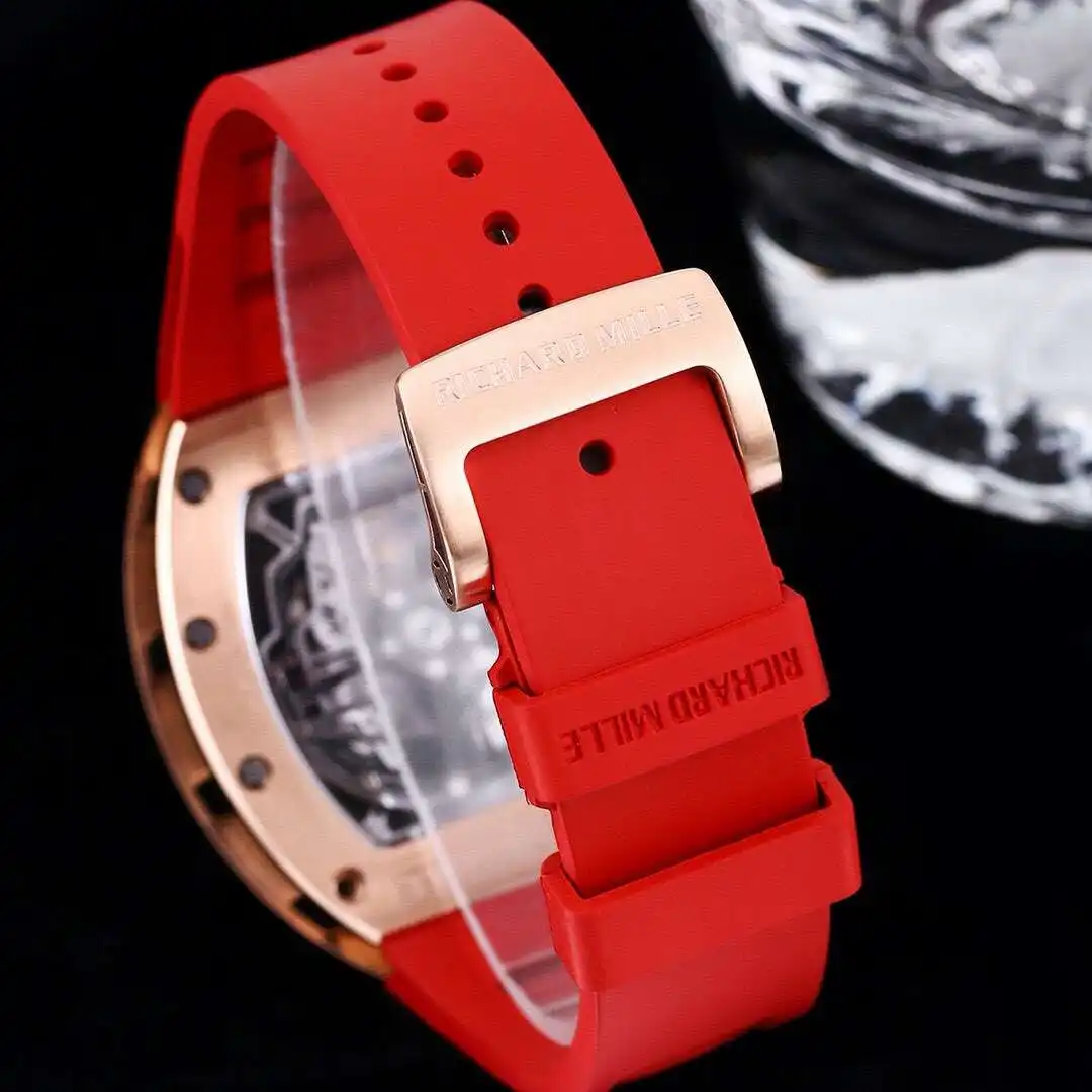 General Watches Richard Mille watch men's watch with original fully automatic mechanical movement top 316 stainless steel case strap mineral super mirror KK09800 8 view 2