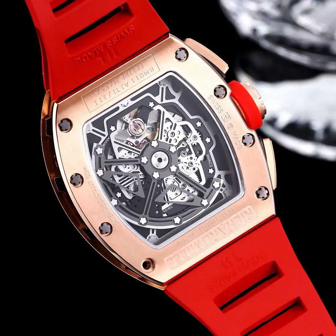 General Watches Richard Mille watch men's watch with original fully automatic mechanical movement top 316 stainless steel case strap mineral super mirror KK09800 8 view 3