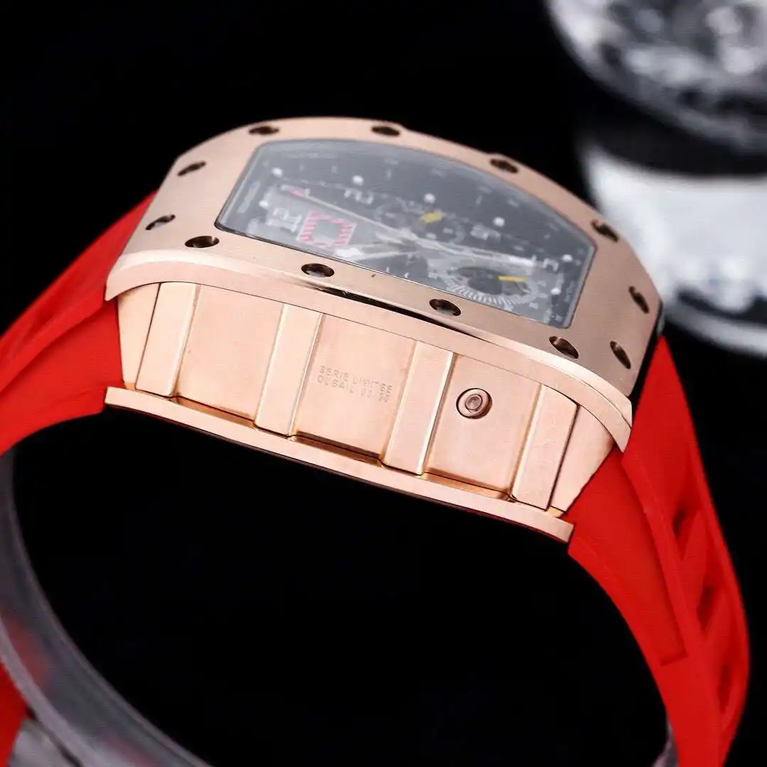General Watches Richard Mille watch men's watch with original fully automatic mechanical movement top 316 stainless steel case strap mineral super mirror KK09800 8 view 5