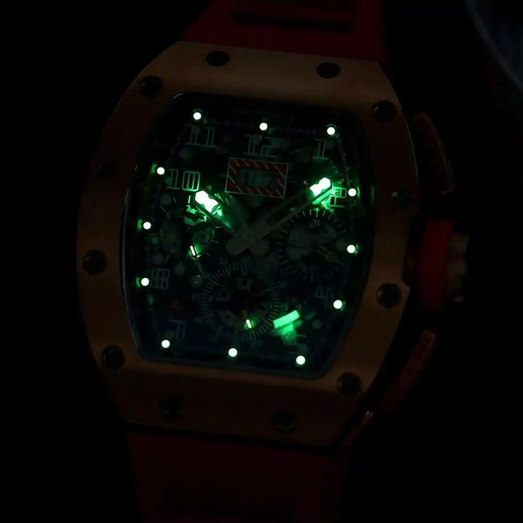 General Watches Richard Mille watch men's watch with original fully automatic mechanical movement top 316 stainless steel case strap mineral super mirror KK09800 8 view 6