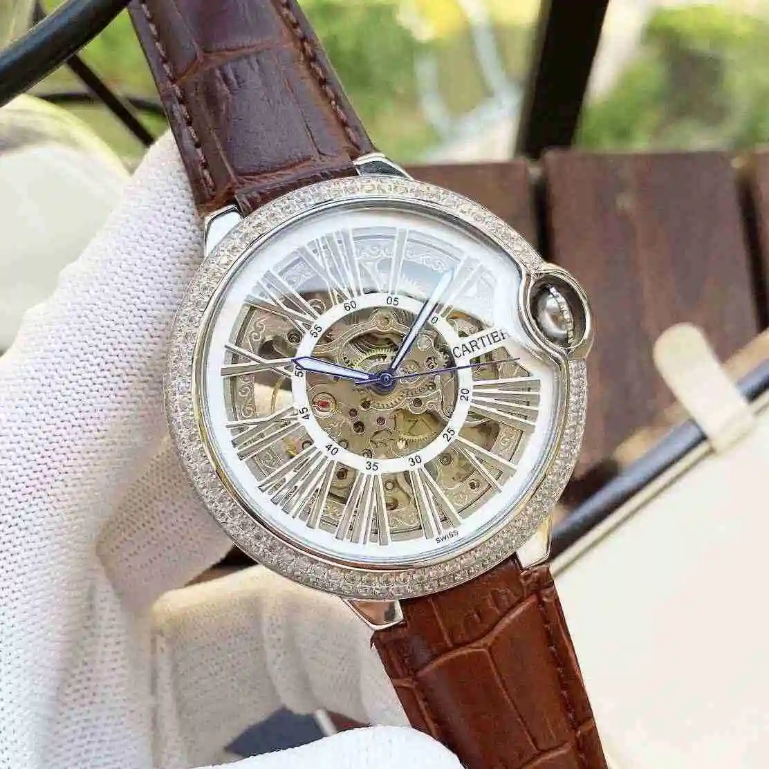 General Watches Cartier Watch Men's Watch Paired with Original Fully Automatic Mechanical Movement Top Grade 316 Precision Steel Case with Mineral Super Strong Mirror Diameter 44mm KK05850 view 7