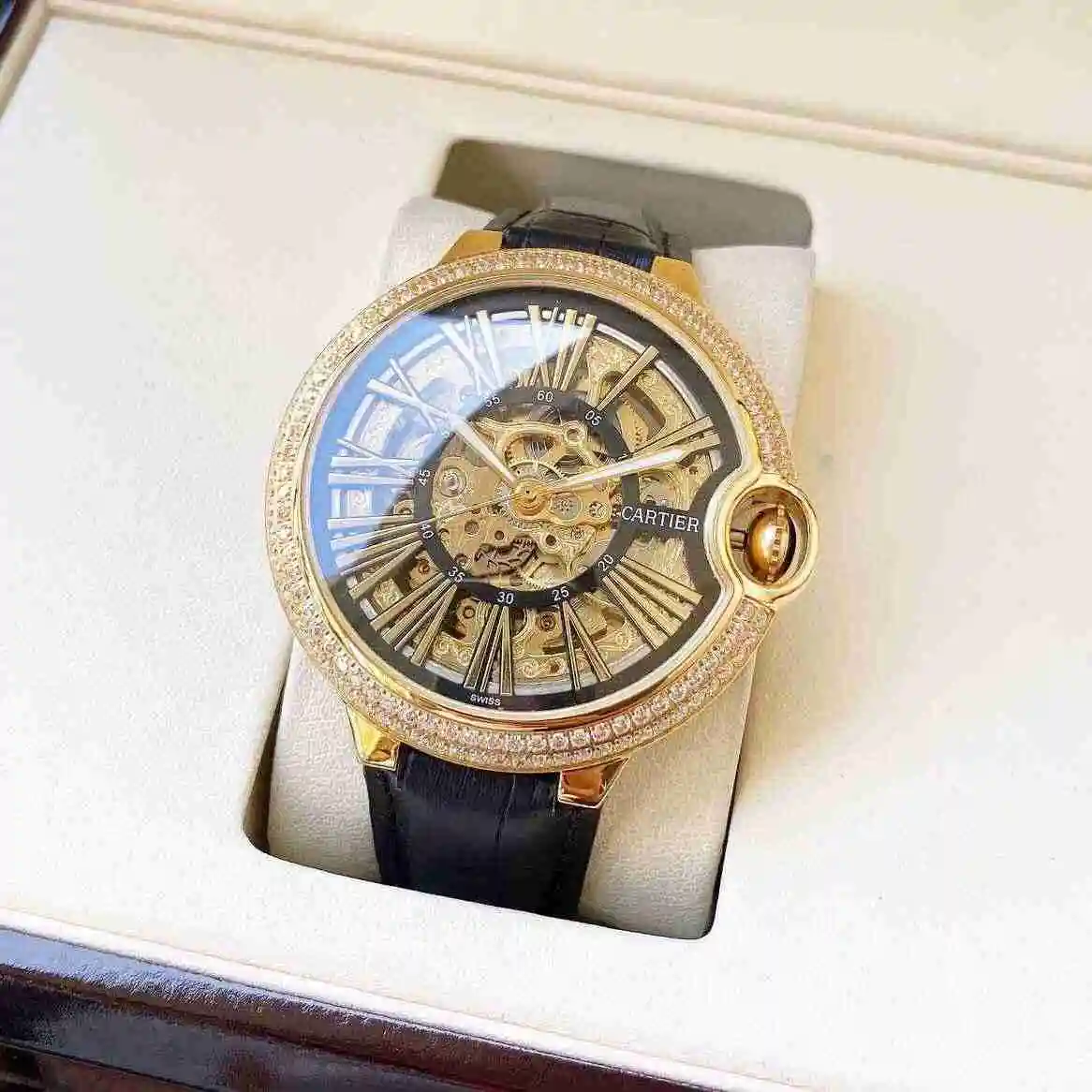 General Watches Cartier Watch Men's Watch Paired with Original Fully Automatic Mechanical Movement Top Grade 316 Precision Steel Case with Mineral Super Strong Mirror Diameter 44mm KK05850 view 9