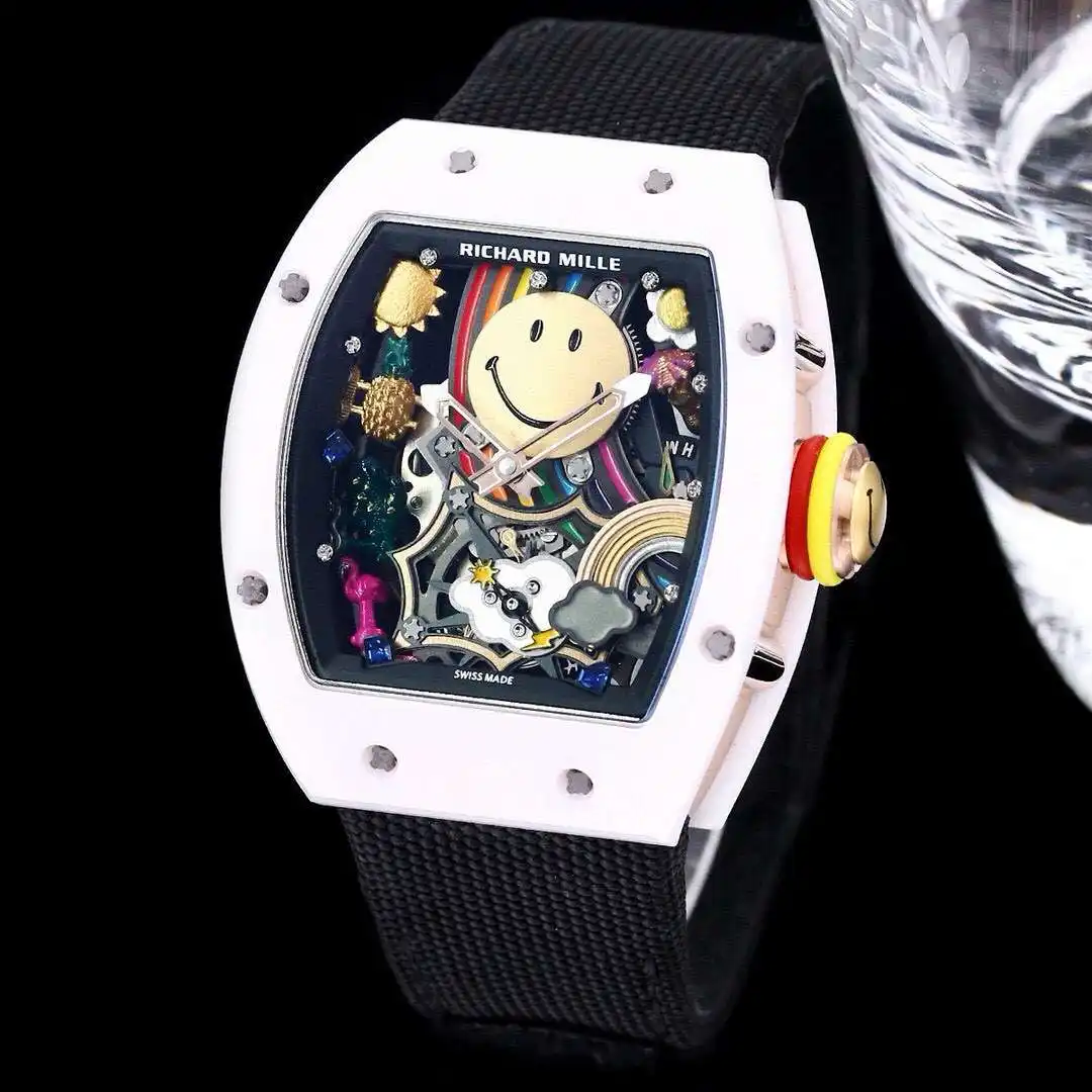 General Watches Richard Mille Richard@Mill watch men's watch with original fully automatic mechanical movement top 316 stainless steel case strap mineral super mirror KK014500 view 9