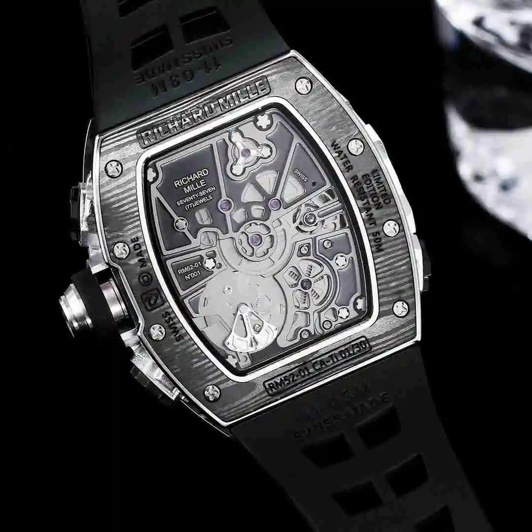 General Watches Richard Mille Richard Miller Watch Men's Watch Paired with Original Fully Automatic Mechanical Movement Top Grade 316 Precision Steel Case with Mineral Super Strong Mirror Surface KK012500 view 3