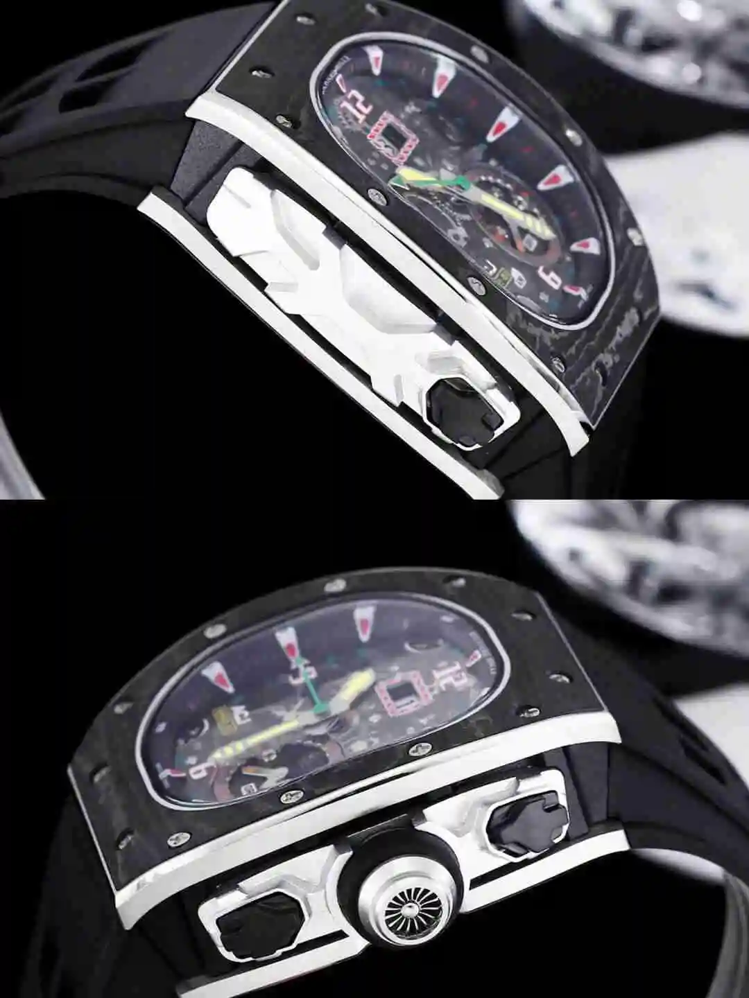 General Watches Richard Mille Richard Miller Watch Men's Watch Paired with Original Fully Automatic Mechanical Movement Top Grade 316 Precision Steel Case with Mineral Super Strong Mirror Surface KK012500 view 4