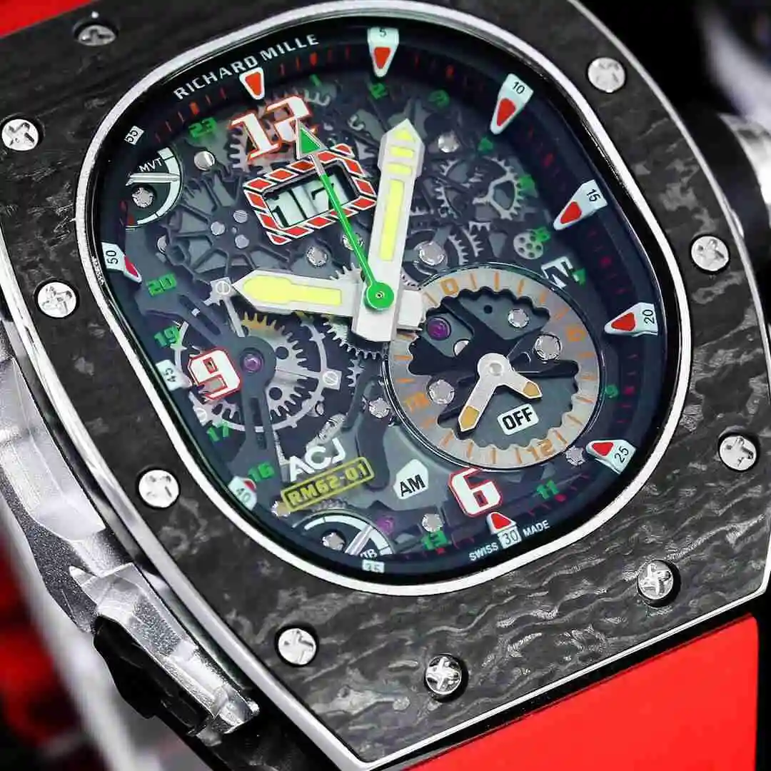 General Watches Richard Mille Richard Miller Watch Men's Watch Paired with Original Fully Automatic Mechanical Movement Top Grade 316 Precision Steel Case with Mineral Super Strong Mirror Surface KK012500 view 5