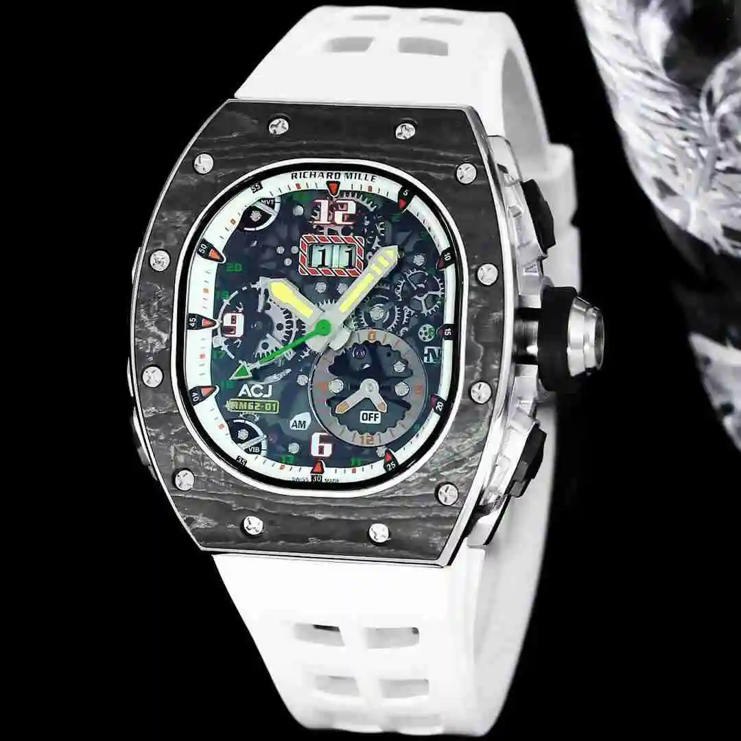 General Watches Richard Mille Richard Miller Watch Men's Watch Paired with Original Fully Automatic Mechanical Movement Top Grade 316 Precision Steel Case with Mineral Super Strong Mirror Surface KK012500 view 8