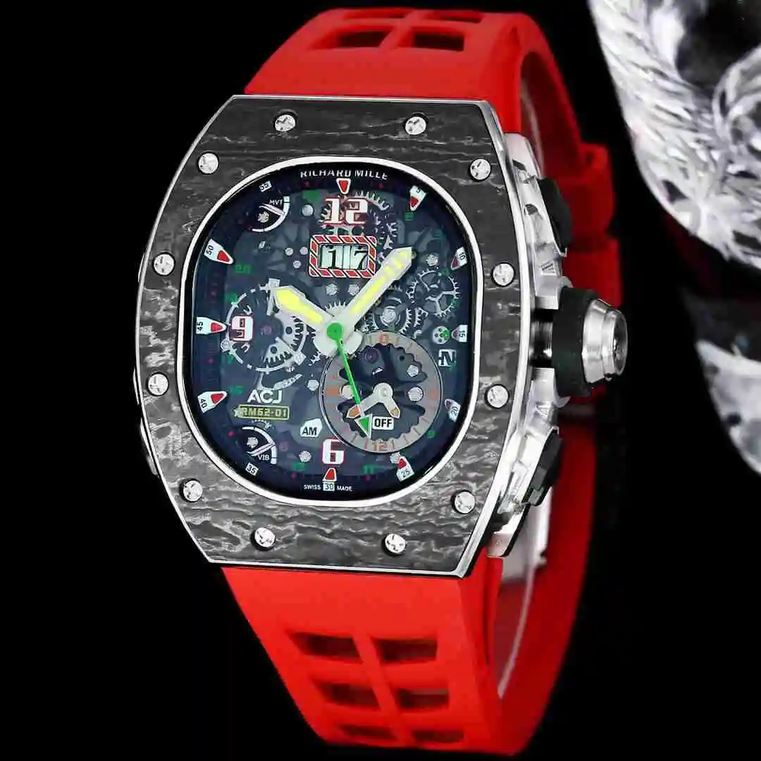 General Watches Richard Mille Richard Miller Watch Men's Watch Paired with Original Fully Automatic Mechanical Movement Top Grade 316 Precision Steel Case with Mineral Super Strong Mirror Surface KK012500 view 9