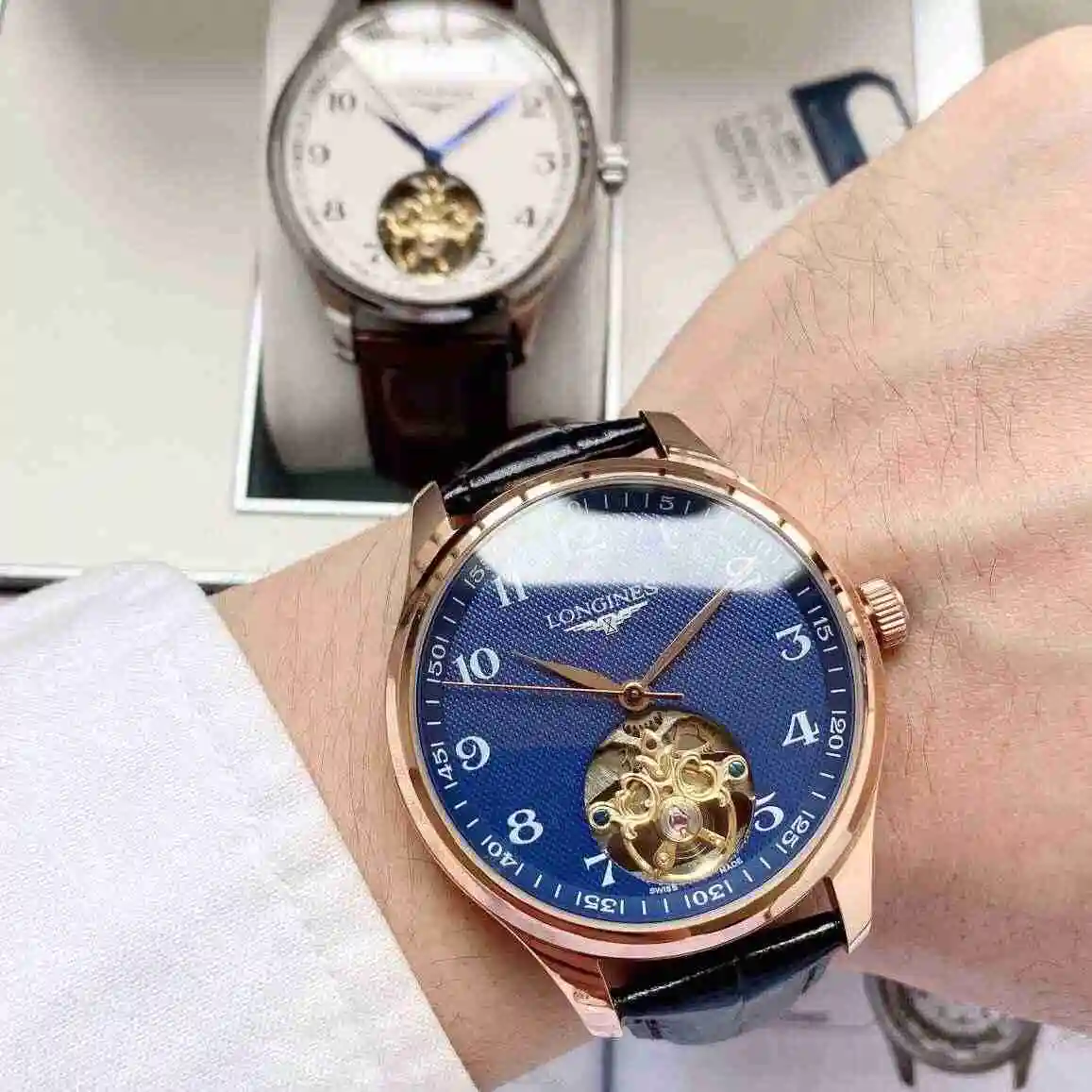 General Watches Longines watch for men with original fully automatic mechanical movement, top grade 316 precision steel case with mineral super strong mirror diameter 42mm KK05450 view 8