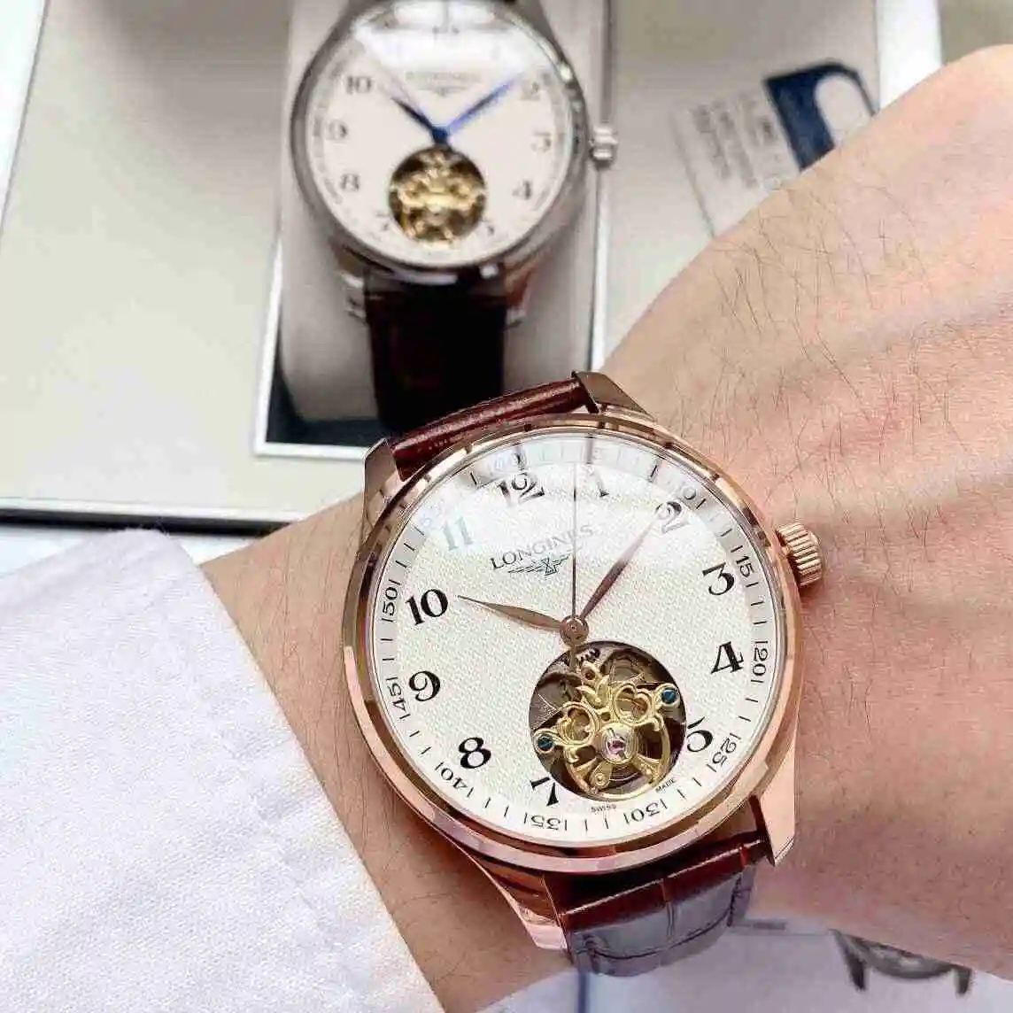 General Watches Longines watch for men with original fully automatic mechanical movement, top grade 316 precision steel case with mineral super strong mirror diameter 42mm KK05450 view 9