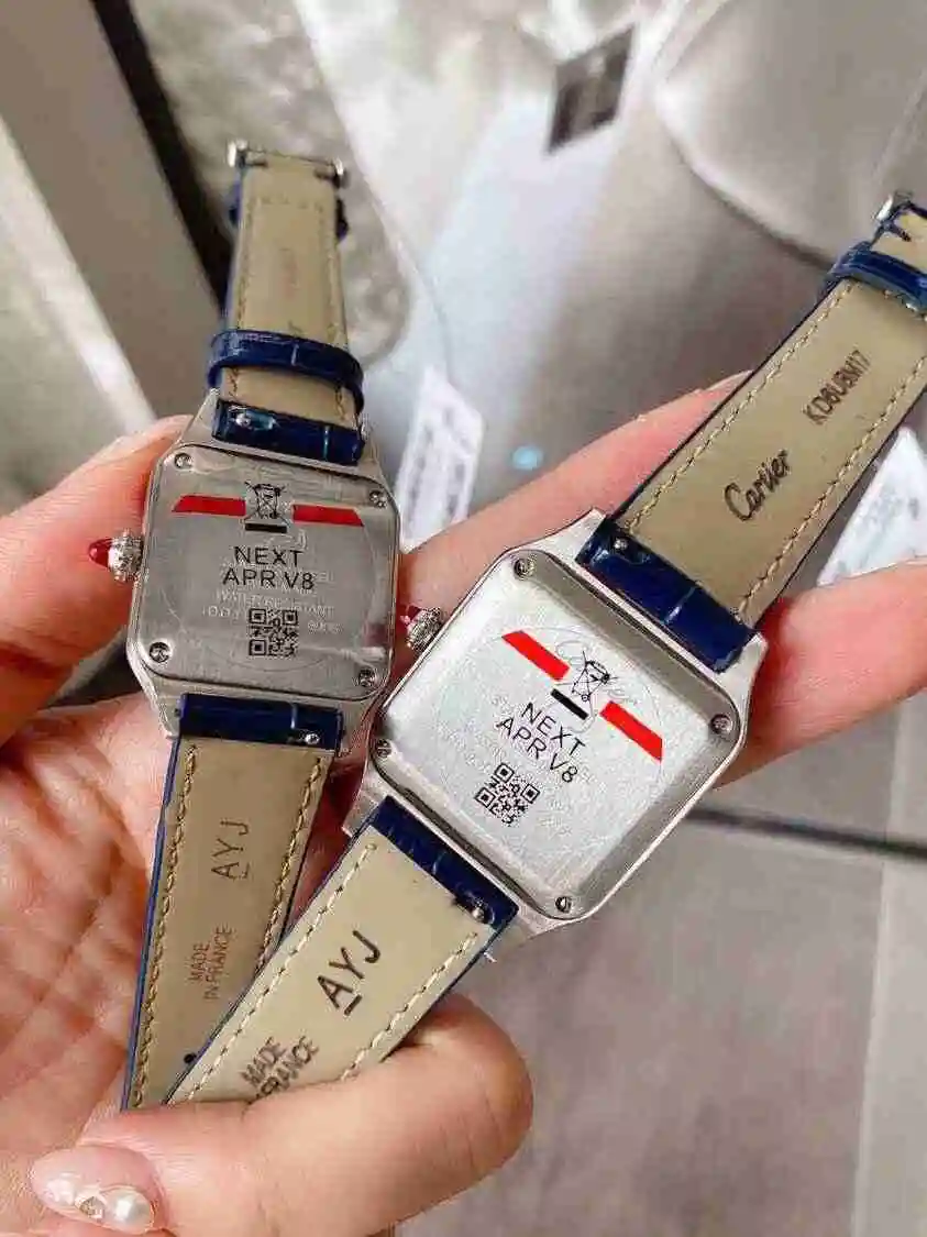 General Watches Cartier Watch Couple Pair Watch Paired with Original Fully Automatic Mechanical Movement Top Grade 316 Precision Steel Case with Mineral Super Strong Mirror Diameter Male 32mm 43mm Female 28mm 38mm KK view 2