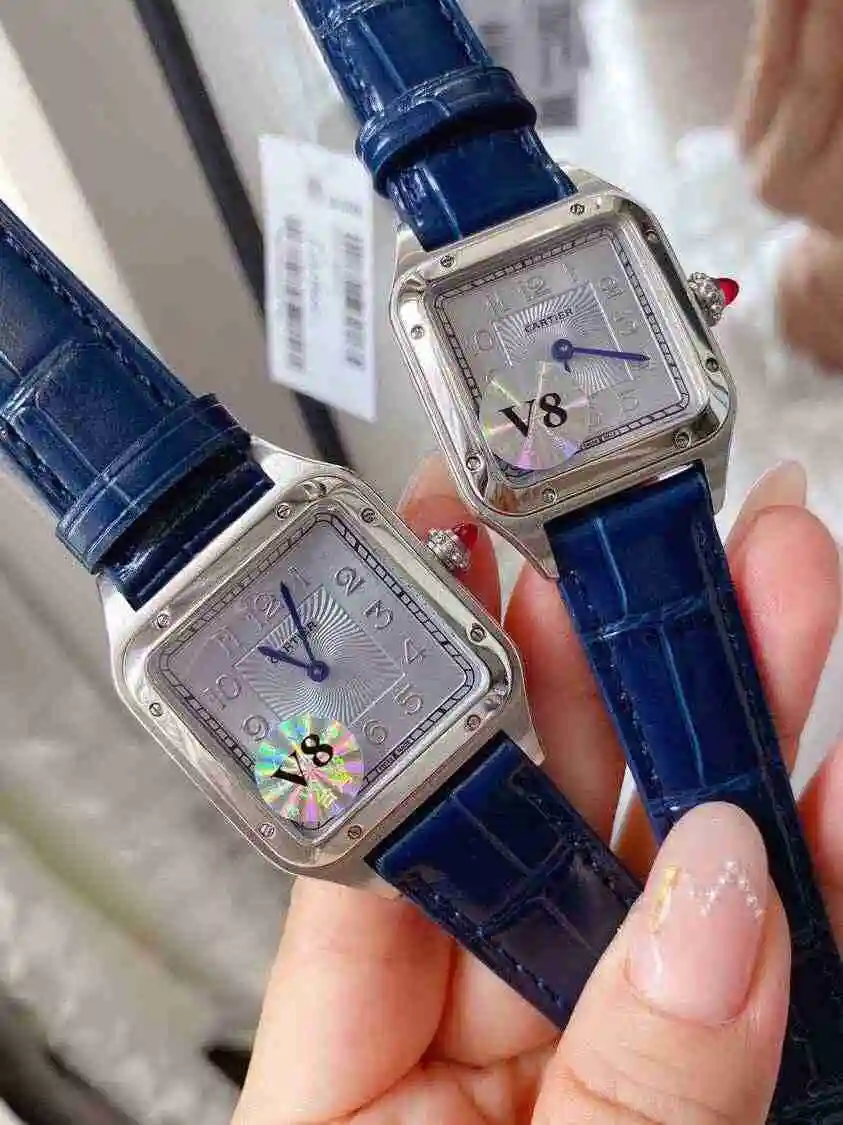 General Watches Cartier Watch Couple Pair Watch Paired with Original Fully Automatic Mechanical Movement Top Grade 316 Precision Steel Case with Mineral Super Strong Mirror Diameter Male 32mm 43mm Female 28mm 38mm KK view 5