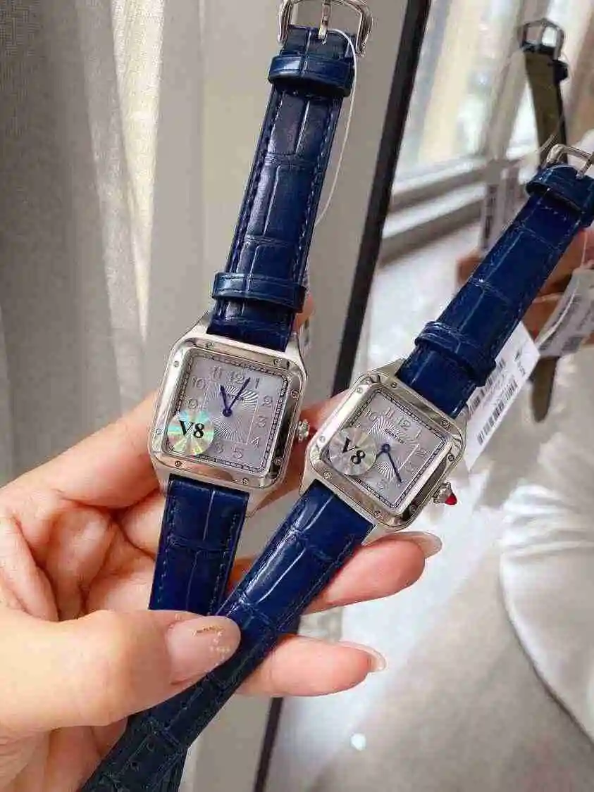 General Watches Cartier Watch Couple Pair Watch Paired with Original Fully Automatic Mechanical Movement Top Grade 316 Precision Steel Case with Mineral Super Strong Mirror Diameter Male 32mm 43mm Female 28mm 38mm KK view 6