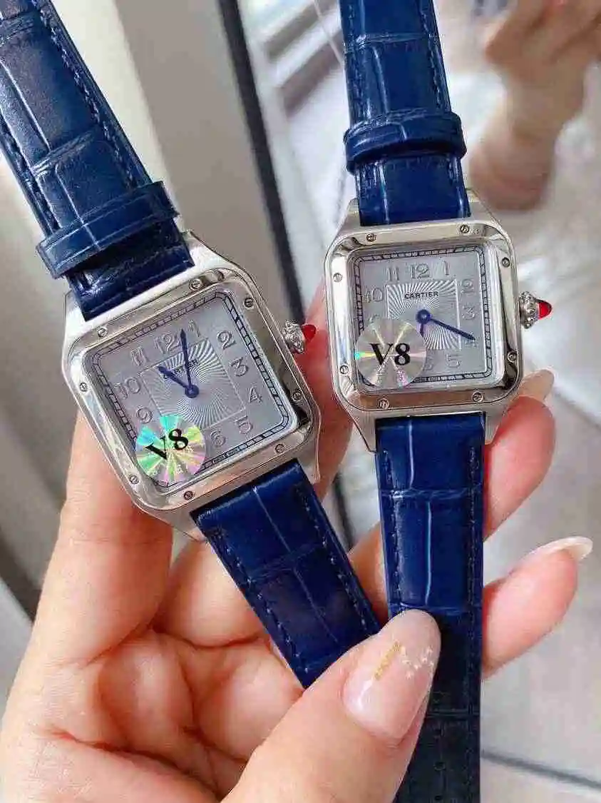 General Watches Cartier Watch Couple Pair Watch Paired with Original Fully Automatic Mechanical Movement Top Grade 316 Precision Steel Case with Mineral Super Strong Mirror Diameter Male 32mm 43mm Female 28mm 38mm KK view 7