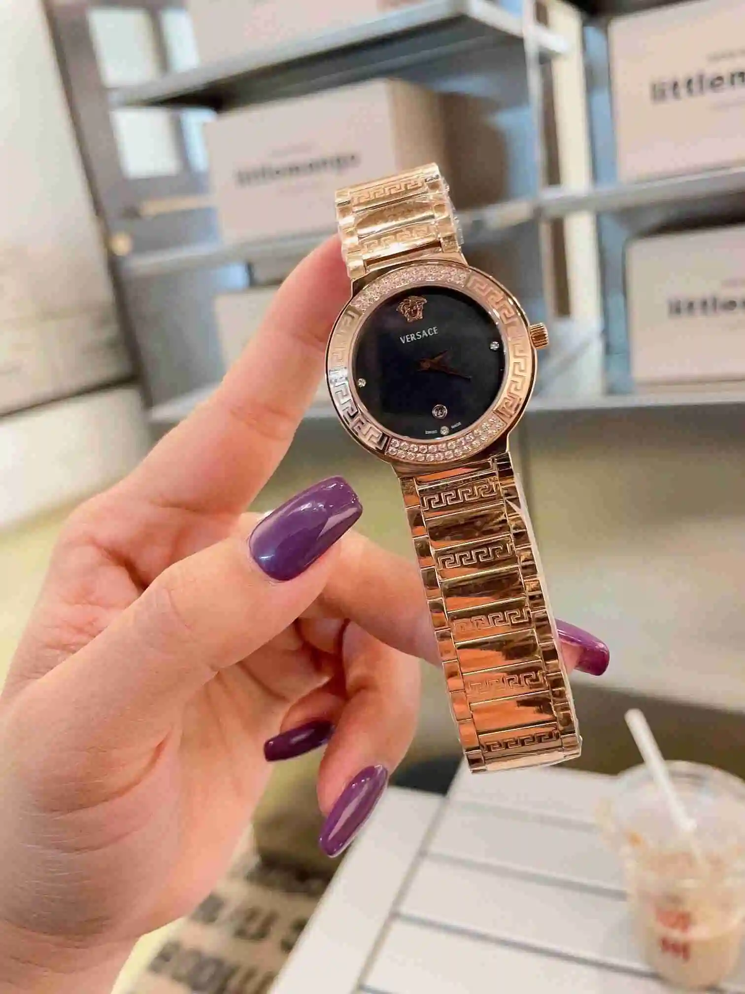 General Watches VER Versace Watch Women's Watch Paired with Original Fully Automatic Mechanical Movement Top Grade 316 Precision Steel Case with Mineral Super Strong Mirror Diameter 34cm KK02850 view 6