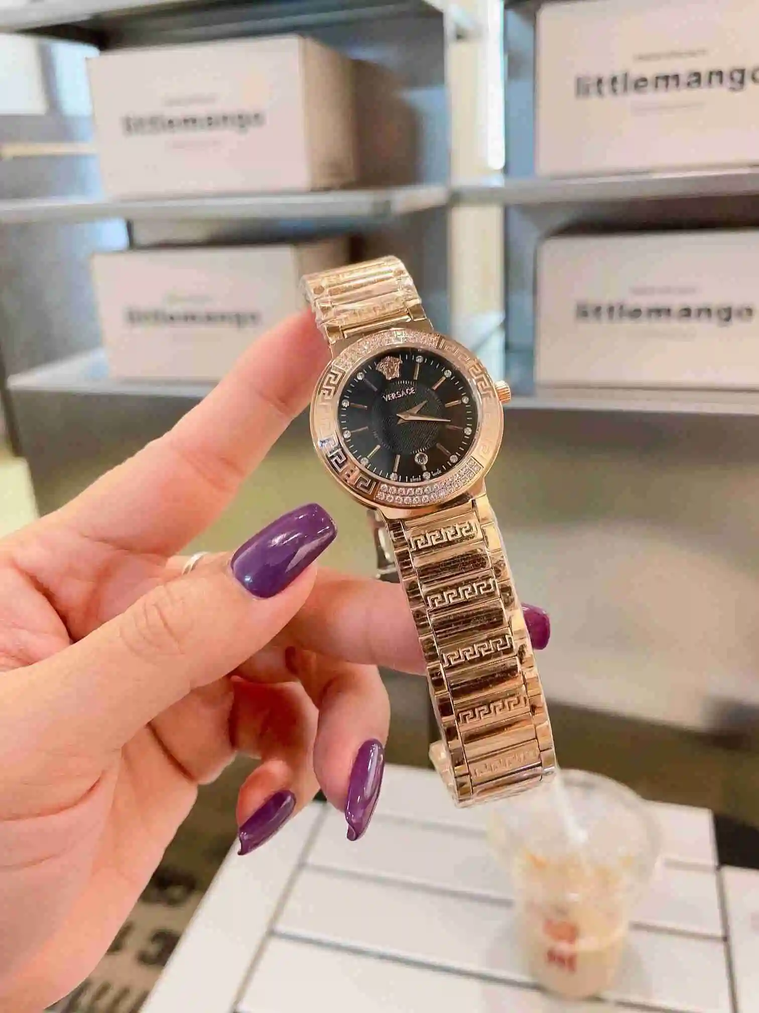 General Watches VER Versace Watch Women's Watch Paired with Original Fully Automatic Mechanical Movement Top Grade 316 Precision Steel Case with Mineral Super Strong Mirror Diameter 34cm KK02850 view 8