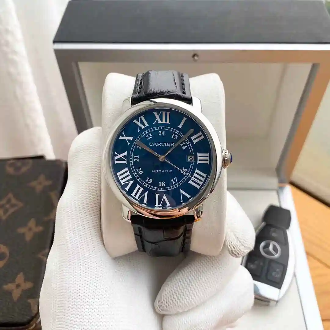 General Watches Cartier Watch Men's Watch Paired with Original Fully Automatic Mechanical Movement Top Grade 316 Precision Steel Case with Mineral Super Strong Mirror Diameter 40mm KK03850 view 7