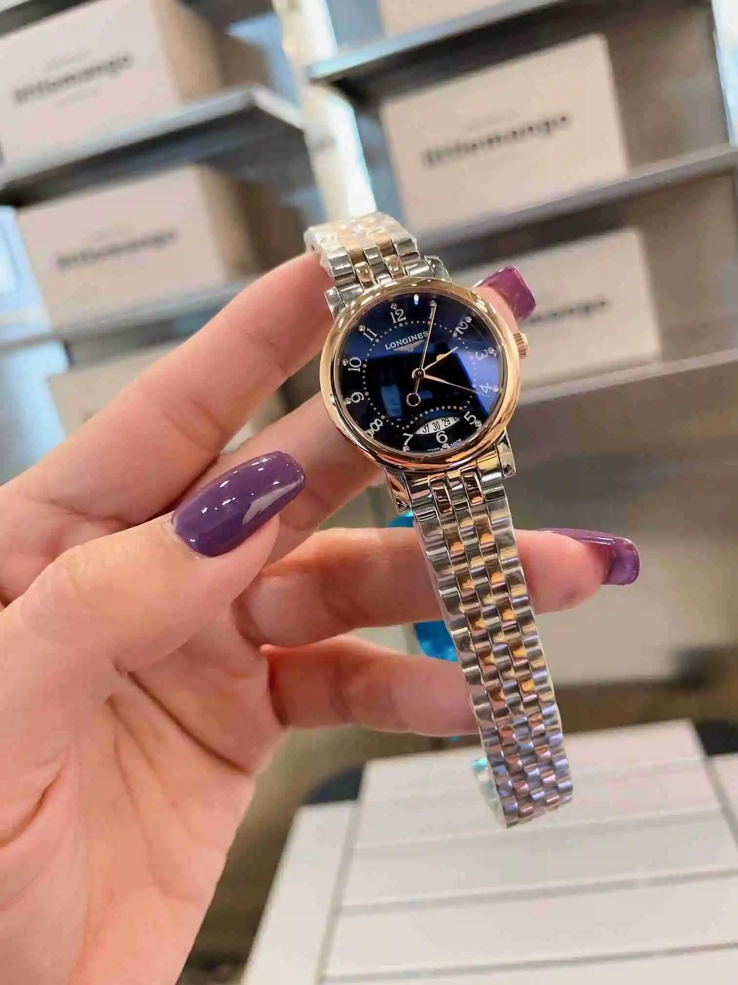 General Watches Longines watch for women with original fully automatic mechanical movement, top grade 316 precision steel case with mineral super strong mirror diameter 32mm KK02750 view 6
