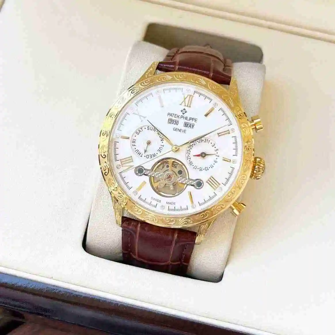 General Watches Patek Philippe Watch Men's Watch Paired with Original Fully Automatic Mechanical Movement Top Grade 316 Precision Steel Case Case with Mineral Super Strong Mirror Diameter 42mm KK06 view 9