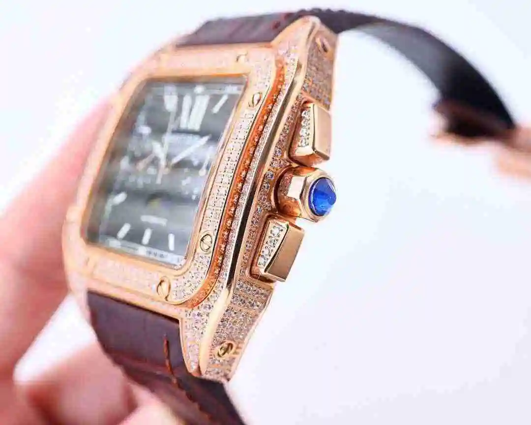 General Watches Cartier Watch Men's Watch Paired with Original Fully Automatic Mechanical Movement Top Grade 316 Precision Steel Case with Mineral Super Strong Mirror Diameter 42mm kk view 5
