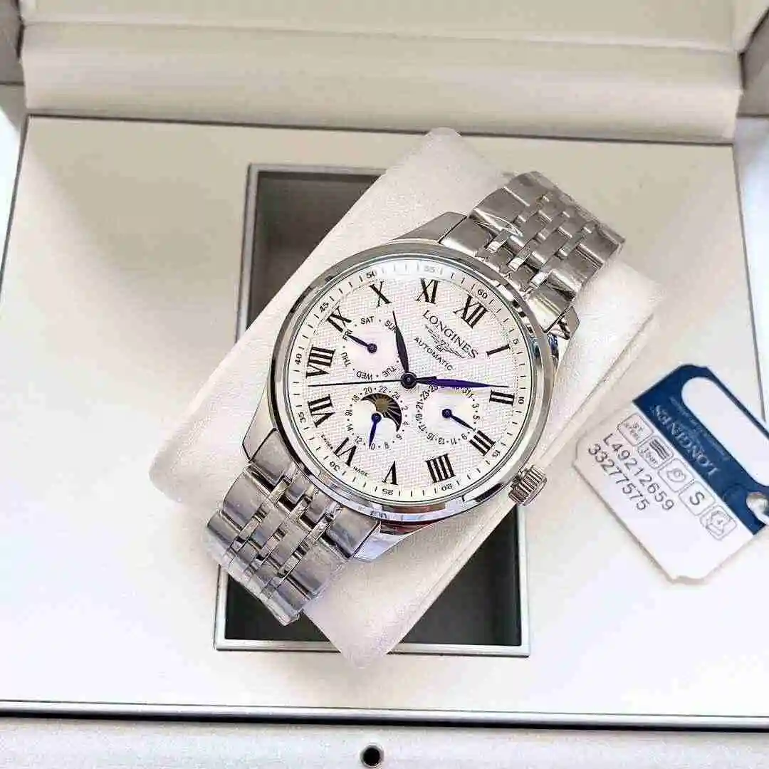 General Watches Longines Watch Men's Watch Paired with Original Fully Automatic Mechanical Movement Top Grade 316 Precision Steel Case with Mineral Super Strong Mirror Diameter 40mm KK05 2 view 6