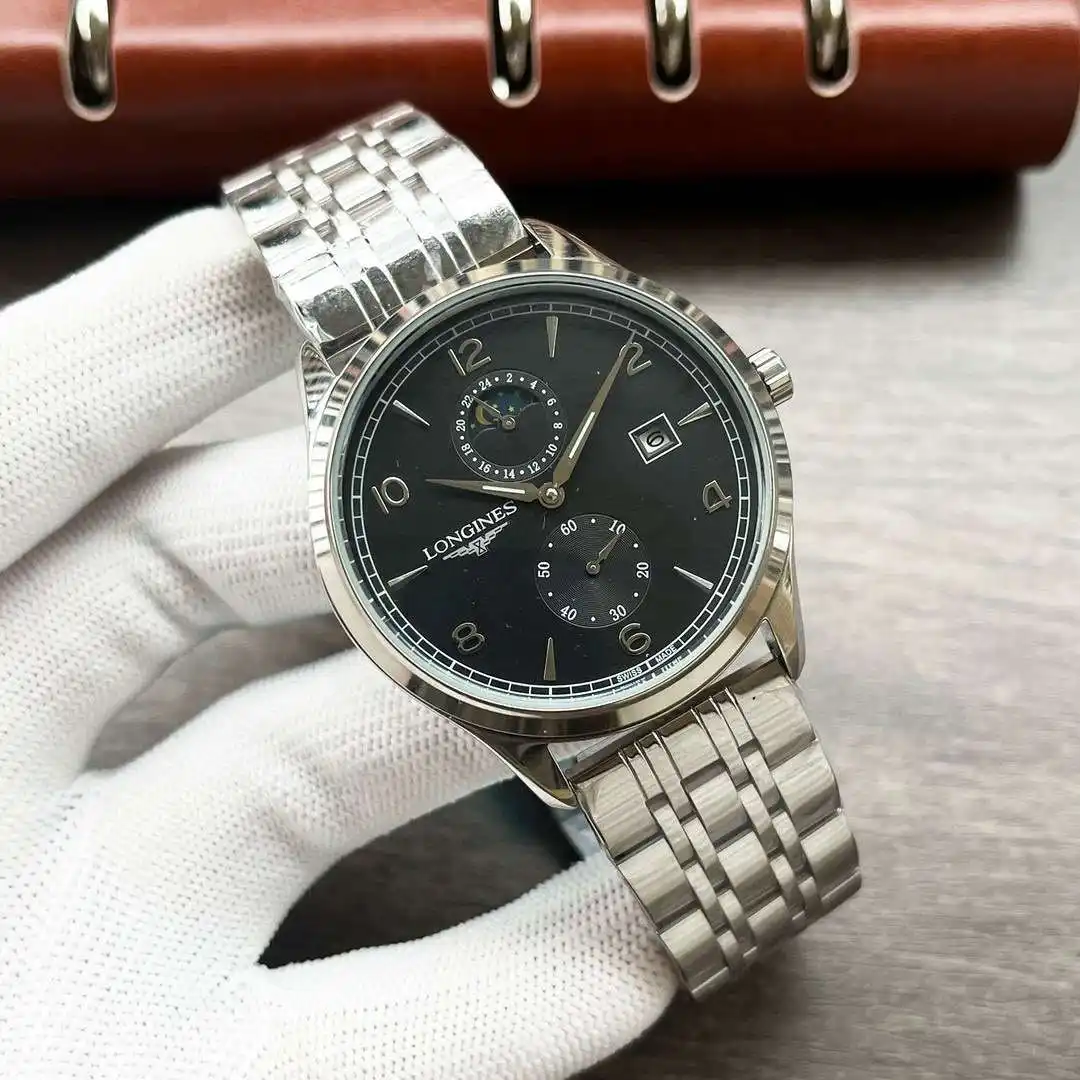 General Watches Longines Watch Lang@ men's watch with original fully automatic mechanical movement, top-grade 316 stainless steel case and strap, mineral super mirror, diameter 42mm KK04050 1 view 8