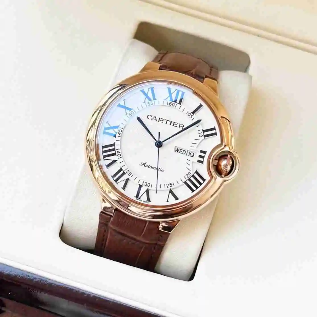 General Watches Cartier Watch Men's Watch Paired with Original Fully Automatic Mechanical Movement Top Grade 316 Precision Steel Case with Mineral Super Strong Mirror Diameter 44mm KK04650 view 9