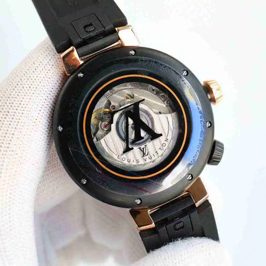 General Watches LV watch for men with original fully automatic mechanical movement, top grade 316 precision steel case with mineral super strong mirror diameter 44mm kk011500 view 4