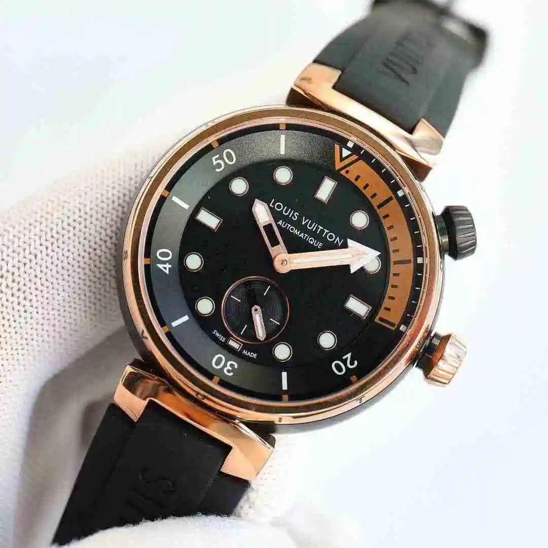 General Watches LV watch for men with original fully automatic mechanical movement, top grade 316 precision steel case with mineral super strong mirror diameter 44mm kk011500 view 6