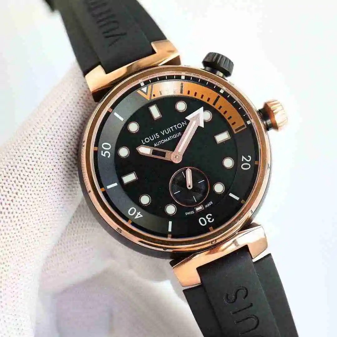 General Watches LV watch for men with original fully automatic mechanical movement, top grade 316 precision steel case with mineral super strong mirror diameter 44mm kk011500 view 8