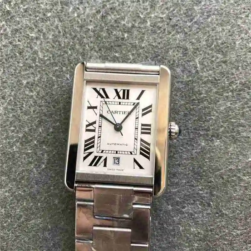 V9 Cartier tank series mechanical men's clothing, length 40.5mm, width 31mm, thickness 7.8mm Watch view 5