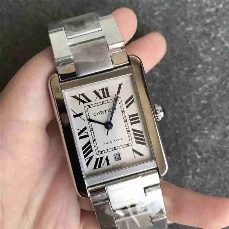 V9 Cartier tank series mechanical men's clothing, length 40.5mm, width 31mm, thickness 7.8mm Watch view 8