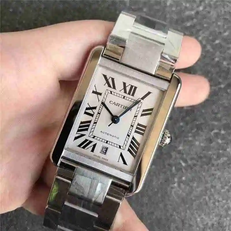 V9 Cartier tank series mechanical men's clothing, length 40.5mm, width 31mm, thickness 7.8mm Watch view 9