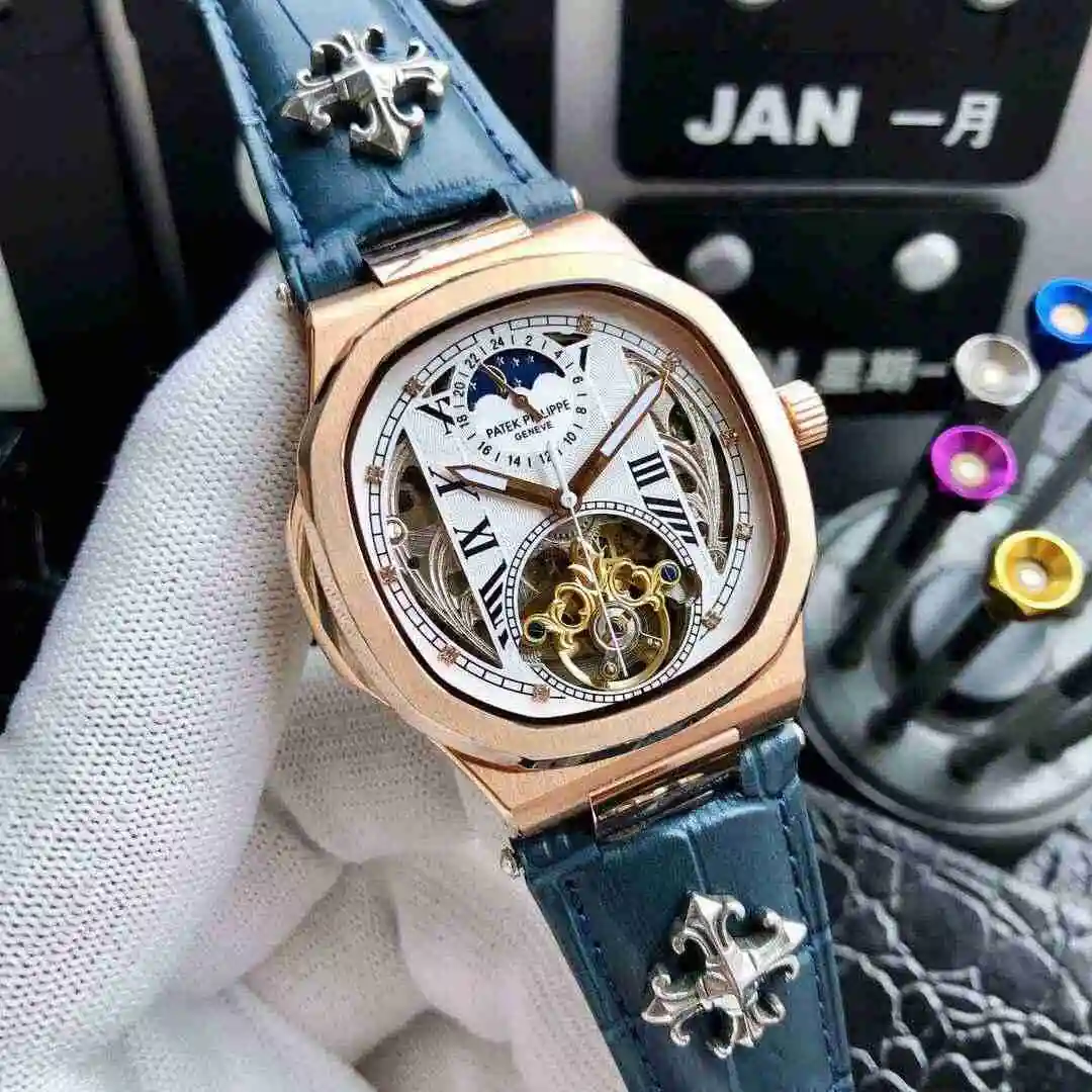 General Watches Patek Philippe Watch Men's Watch Paired with Original Fully Automatic Mechanical Movement Top Grade 316 Precision Steel Case Case with Mineral Super Strong Mirror Diameter 42mm KK05450 view 6