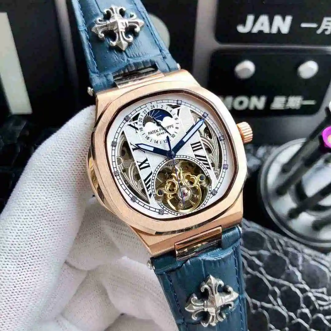 General Watches Patek Philippe Watch Men's Watch Paired with Original Fully Automatic Mechanical Movement Top Grade 316 Precision Steel Case Case with Mineral Super Strong Mirror Diameter 42mm KK05450 view 8