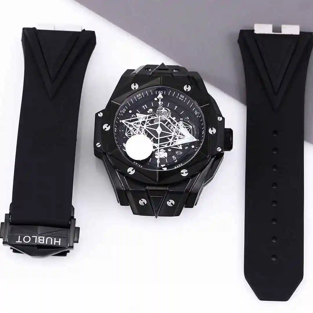 General Watches Hublot Yubo Watch Men's Watch Paired with Original Fully Automatic Mechanical Movement Top Grade 316 Precision Steel Case with Mineral Super Strong Mirror Diameter 45mm kk view 4