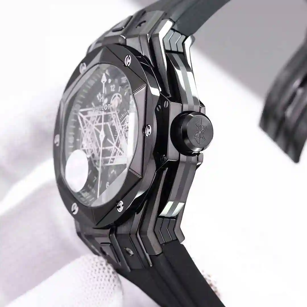 General Watches Hublot Yubo Watch Men's Watch Paired with Original Fully Automatic Mechanical Movement Top Grade 316 Precision Steel Case with Mineral Super Strong Mirror Diameter 45mm kk view 5