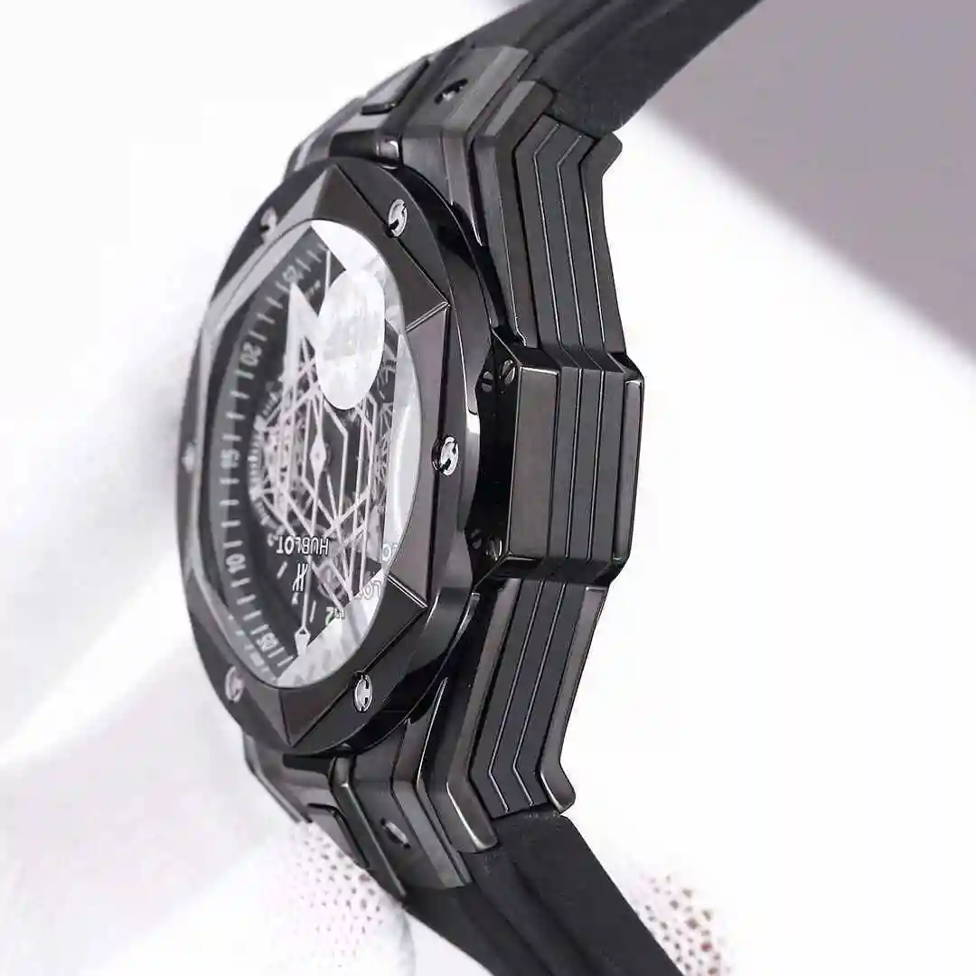 General Watches Hublot Yubo Watch Men's Watch Paired with Original Fully Automatic Mechanical Movement Top Grade 316 Precision Steel Case with Mineral Super Strong Mirror Diameter 45mm kk view 6